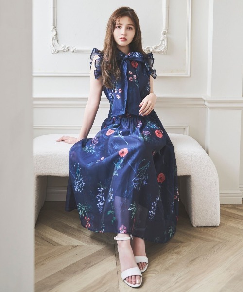 SWINGLE（スウィングル）の「【3/28(Sat)発売】シアーボタニカルフラワーワンピース（ワンピース・レディース・ホワイト系その他/ブルー系その他/パープル系その他・FREE）」の11枚目の写真