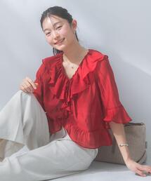 URBAN RESEARCH ROSSO WOMEN（アーバンリサーチ　ロッソ）の「シアーフリルブラウス（シャツ/ブラウス）」