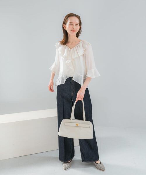 URBAN RESEARCH ROSSO WOMEN(アーバンリサーチ ロッソ)の「シアーフリルブラウス(シャツ/ブラウス・レディース・ネイビー/レッド/オフホワイト・FREE)」の13枚目の写真