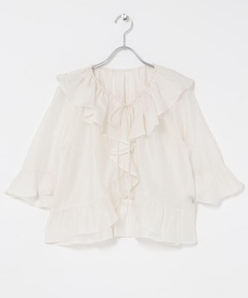URBAN RESEARCH ROSSO WOMEN(アーバンリサーチ ロッソ)の「シアーフリルブラウス(シャツ/ブラウス・レディース・ネイビー/レッド/オフホワイト・FREE)」の18枚目の写真