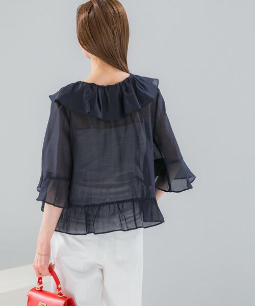 URBAN RESEARCH ROSSO WOMEN(アーバンリサーチ ロッソ)の「シアーフリルブラウス(シャツ/ブラウス・レディース・ネイビー/レッド/オフホワイト・FREE)」の21枚目の写真