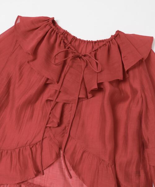 URBAN RESEARCH ROSSO WOMEN(アーバンリサーチ ロッソ)の「シアーフリルブラウス(シャツ/ブラウス・レディース・ネイビー/レッド/オフホワイト・FREE)」の11枚目の写真