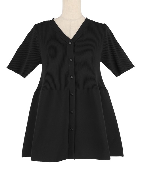 coca(coca)(コカ)の「【WEB限定セール】ぺプラムニットカーディガン(カーディガン/ボレロ・レディース・ブルー/ブラック・S/M/L)」の4枚目の写真