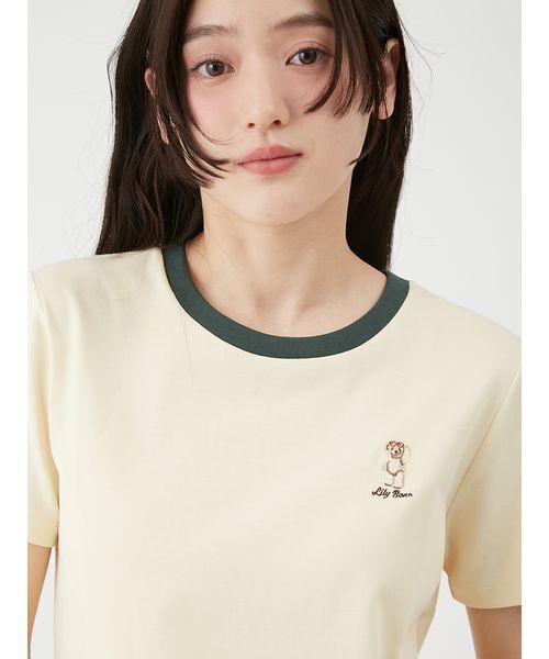 LILY BROWN(リリーブラウン)の「【Lily Bear】コンパクトTシャツ(接触冷感)(Tシャツ/カットソー・レディース・イエロー/ホワイト/ピンク/ブラック/ブルー・F)」の14枚目の写真