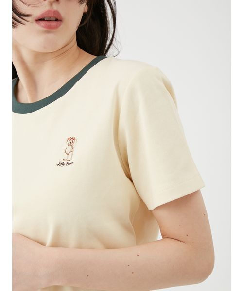 LILY BROWN(リリーブラウン)の「【Lily Bear】コンパクトTシャツ(接触冷感)(Tシャツ/カットソー・レディース・イエロー/ホワイト/ピンク/ブラック/ブルー・F)」の15枚目の写真