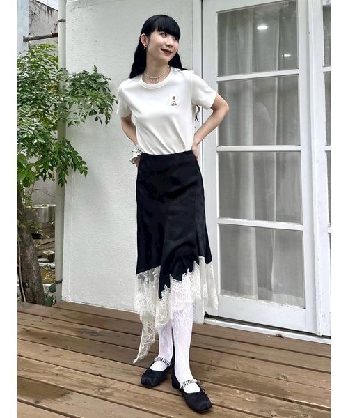 LILY BROWN(リリーブラウン)の「【Lily Bear】コンパクトTシャツ(接触冷感)(Tシャツ/カットソー・レディース・イエロー/ホワイト/ピンク/ブラック/ブルー・F)」の19枚目の写真