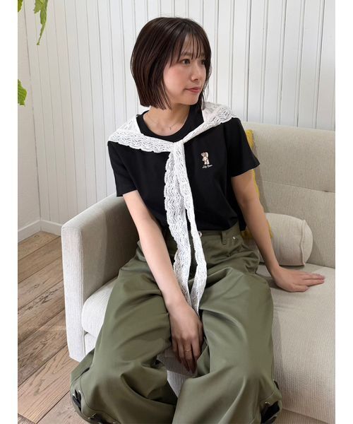 LILY BROWN(リリーブラウン)の「【Lily Bear】コンパクトTシャツ(接触冷感)(Tシャツ/カットソー・レディース・イエロー/ホワイト/ピンク/ブラック/ブルー・F)」の18枚目の写真