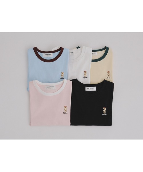 LILY BROWN(リリーブラウン)の「【Lily Bear】コンパクトTシャツ(接触冷感)(Tシャツ/カットソー・レディース・イエロー/ホワイト/ピンク/ブラック/ブルー・F)」の7枚目の写真