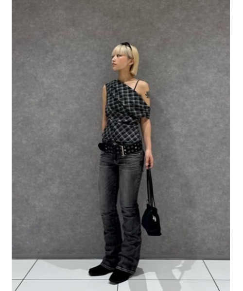 LAGUA GEM(ラグアジェム)の「STUDS THICK ベルト(ベルト・レディース・ブラック/オフホワイト・FREE)」の16枚目の写真