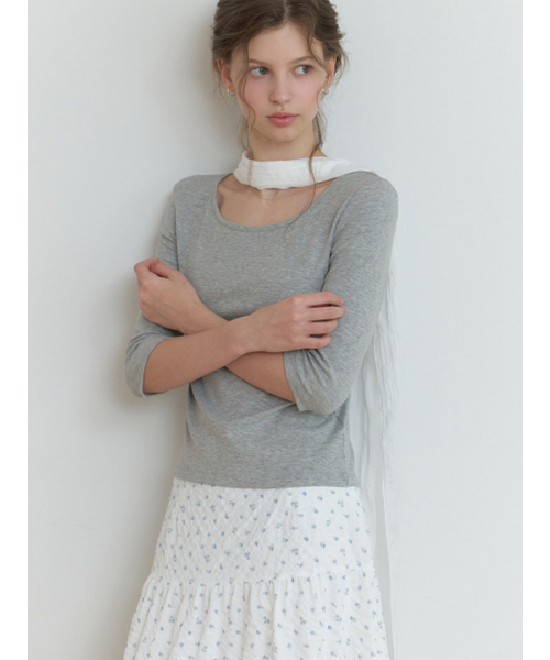 RE_L(リエル)の「Hata 3/4 sleeve t-shirt (gray)(Tシャツ/カットソー・レディース・その他・FREE)」の2枚目の写真