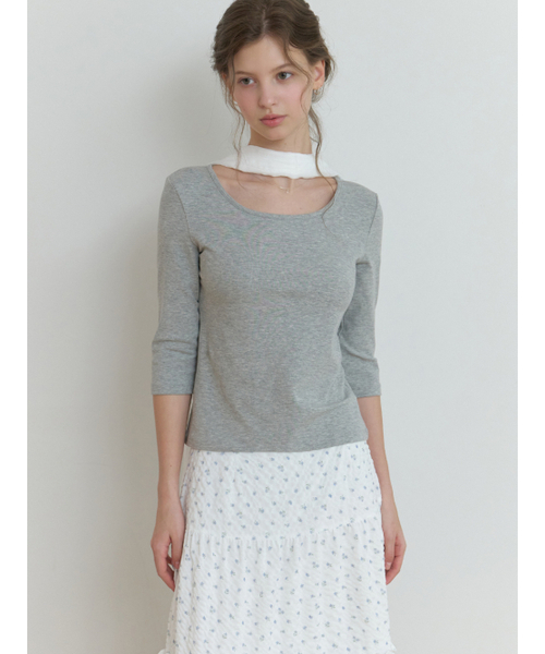 RE_L(リエル)の「Hata 3/4 sleeve t-shirt (gray)(Tシャツ/カットソー・レディース・その他・FREE)」の3枚目の写真