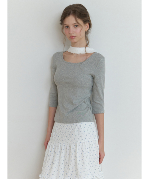 RE_L(リエル)の「Hata 3/4 sleeve t-shirt (gray)(Tシャツ/カットソー・レディース・その他・FREE)」の5枚目の写真