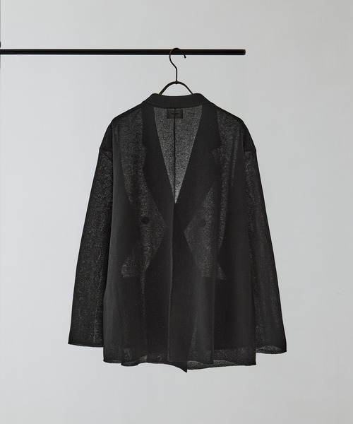 WRAPINKNOT（ラッピンノット）の「[WRAPINKNOT/ラッピンノット]Dry Sheer Milano Knit Jacket（ニット/セーター・レディース・ブラック/ベージュ・FREE）」の3枚目の写真