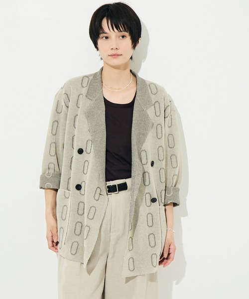 WRAPINKNOT（ラッピンノット）の「[WRAPINKNOT/ラッピンノット]Dry Sheer Milano Knit Jacket（ニット/セーター・レディース・ブラック/ベージュ・FREE）」の15枚目の写真