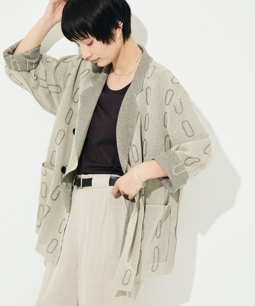 WRAPINKNOT（ラッピンノット）の「[WRAPINKNOT/ラッピンノット]Dry Sheer Milano Knit Jacket（ニット/セーター・レディース・ブラック/ベージュ・FREE）」の16枚目の写真