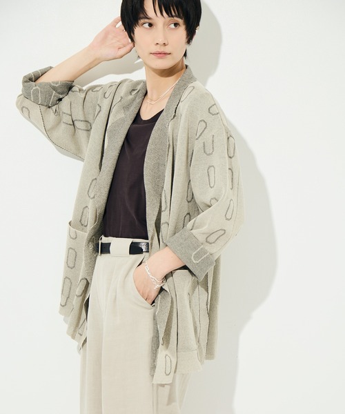 WRAPINKNOT（ラッピンノット）の「[WRAPINKNOT/ラッピンノット]Dry Sheer Milano Knit Jacket（ニット/セーター・レディース・ブラック/ベージュ・FREE）」の17枚目の写真