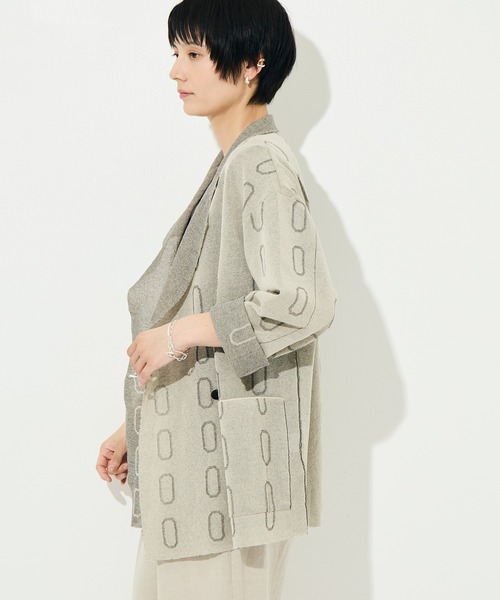 WRAPINKNOT（ラッピンノット）の「[WRAPINKNOT/ラッピンノット]Dry Sheer Milano Knit Jacket（ニット/セーター・レディース・ブラック/ベージュ・FREE）」の18枚目の写真