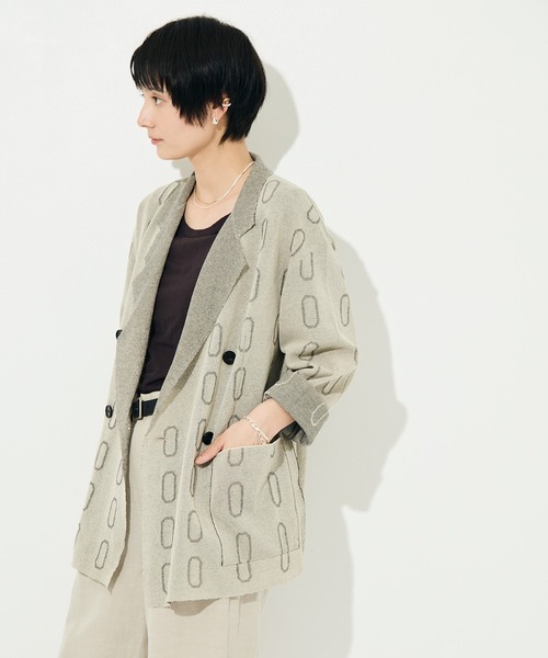 WRAPINKNOT（ラッピンノット）の「[WRAPINKNOT/ラッピンノット]Dry Sheer Milano Knit Jacket（ニット/セーター・レディース・ブラック/ベージュ・FREE）」の19枚目の写真