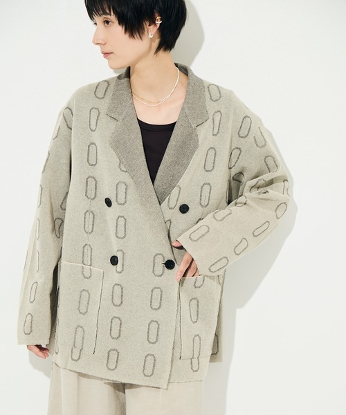 WRAPINKNOT（ラッピンノット）の「[WRAPINKNOT/ラッピンノット]Dry Sheer Milano Knit Jacket（ニット/セーター・レディース・ブラック/ベージュ・FREE）」の6枚目の写真