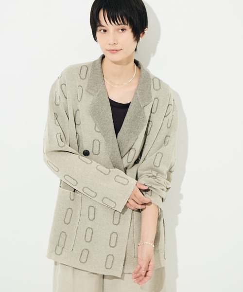 WRAPINKNOT（ラッピンノット）の「[WRAPINKNOT/ラッピンノット]Dry Sheer Milano Knit Jacket（ニット/セーター・レディース・ブラック/ベージュ・FREE）」の7枚目の写真