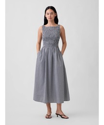 GAP（ギャップ）の「スモッキングギャザー ボートネック マキシワンピース（ワンピース）」