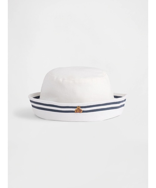 GAP(ギャップ)の「コットンリネン セーラー バケットハット (ベビー)(ハット・キッズ・オフホワイト・0-3M/3-6M/6-12M)」の1枚目の写真
