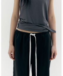 CACELE（カッセル）の「RELAXED WIDE STRIPE PANTS, BLACK（その他パンツ）」