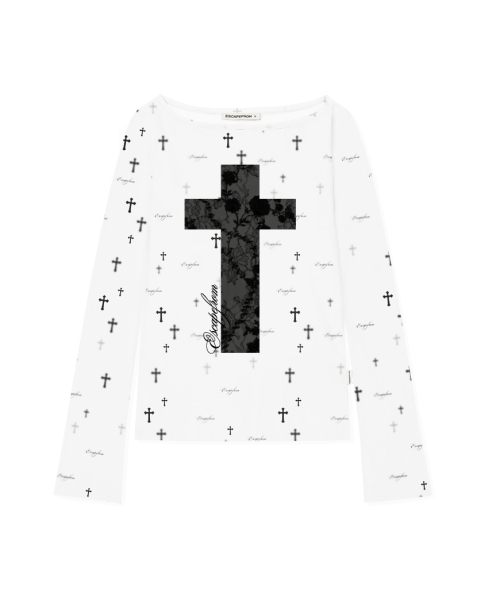 ESCAPEFROM(エスケープフロム)の「レースロードブルクロスフルプリントスリムフィットロングスリーブアイボリー(Tシャツ/カットソー・レディース・その他・MEDIUM)」の5枚目の写真