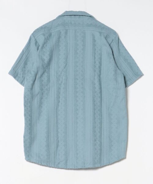 OAS(オーエーエス)の「SS SHIRT/OAS / 織り柄オープンカラー半袖シャツ ライトブルー 開襟 リゾートシャツ ストライプ調 総柄 夏(シャツ/ブラウス・メンズ・ブルー・MEDIUM)」の2枚目の写真