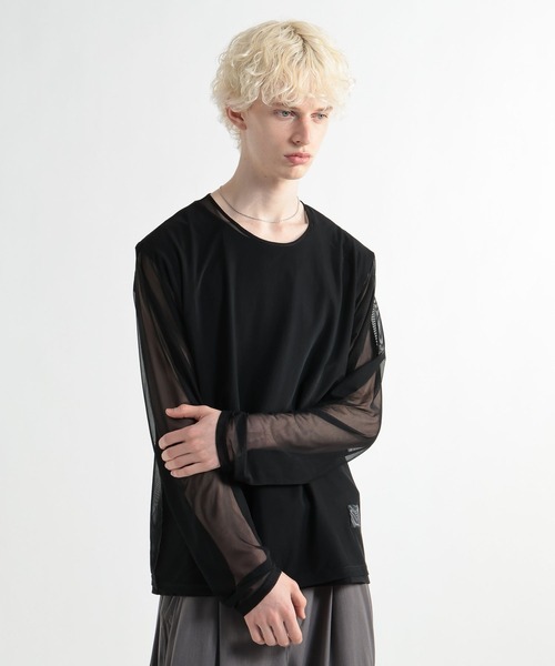 HARE(ハレ)の「レイヤードシアーカット(HARE)(Tシャツ/カットソー・メンズ・オレンジ/ブラック・FREE)」の15枚目の写真