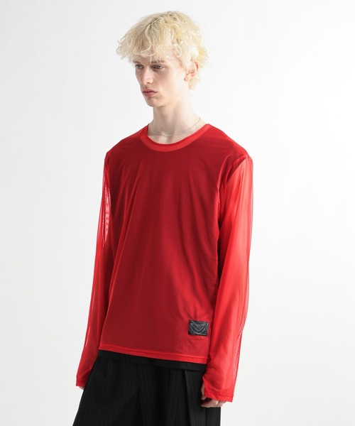 HARE(ハレ)の「レイヤードシアーカット(HARE)(Tシャツ/カットソー・メンズ・オレンジ/ブラック・FREE)」の18枚目の写真