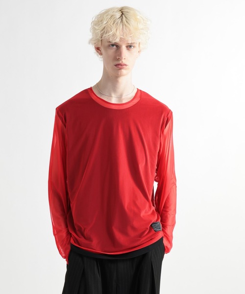 HARE(ハレ)の「レイヤードシアーカット(HARE)(Tシャツ/カットソー・メンズ・オレンジ/ブラック・FREE)」の20枚目の写真