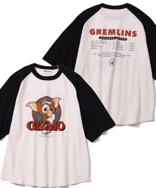GREMLINS — Gizzmo ретро‑половинка футболка с принтом, Raglan half‑sleeve T‑shirt