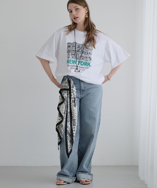 ZAKKA-BOX(ザッカボックス)の「NEW YORKロゴTシャツ(Tシャツ/カットソー・レディース・ホワイト/杢グレー・FREE)」の16枚目の写真