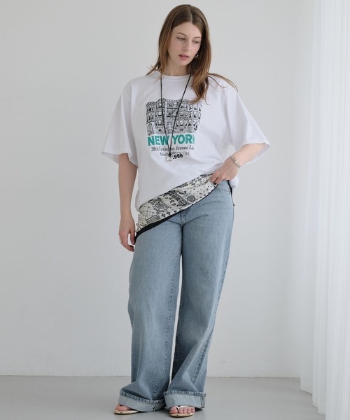 ZAKKA-BOX(ザッカボックス)の「NEW YORKロゴTシャツ(Tシャツ/カットソー・レディース・ホワイト/杢グレー・FREE)」の15枚目の写真