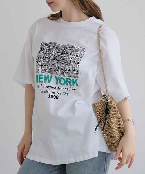 ZAKKA-BOX(ザッカボックス)の「NEW YORKロゴTシャツ(Tシャツ/カットソー・レディース・ホワイト/杢グレー・FREE)」の13枚目の写真