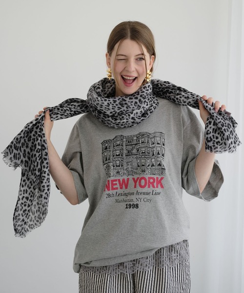 ZAKKA-BOX(ザッカボックス)の「NEW YORKロゴTシャツ(Tシャツ/カットソー・レディース・ホワイト/杢グレー・FREE)」の6枚目の写真