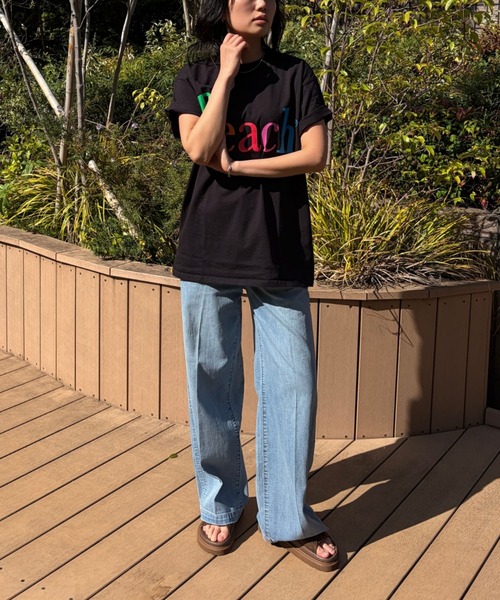 byeA.（バイエー）の「【byeA./バイエー】Peach TEE/ロゴTシャツ（Tシャツ/カットソー・レディース・ブラック/ホワイト・フリー）」の21枚目の写真