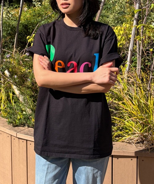 byeA.（バイエー）の「【byeA./バイエー】Peach TEE/ロゴTシャツ（Tシャツ/カットソー・レディース・ブラック/ホワイト・フリー）」の9枚目の写真
