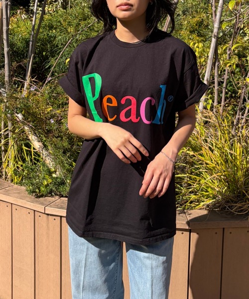 byeA.（バイエー）の「【byeA./バイエー】Peach TEE/ロゴTシャツ（Tシャツ/カットソー・レディース・ブラック/ホワイト・フリー）」の10枚目の写真