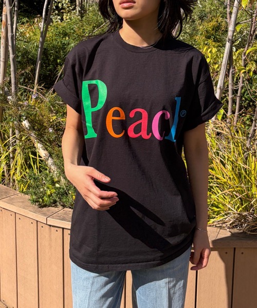 byeA.（バイエー）の「【byeA./バイエー】Peach TEE/ロゴTシャツ（Tシャツ/カットソー・レディース・ブラック/ホワイト・フリー）」の11枚目の写真