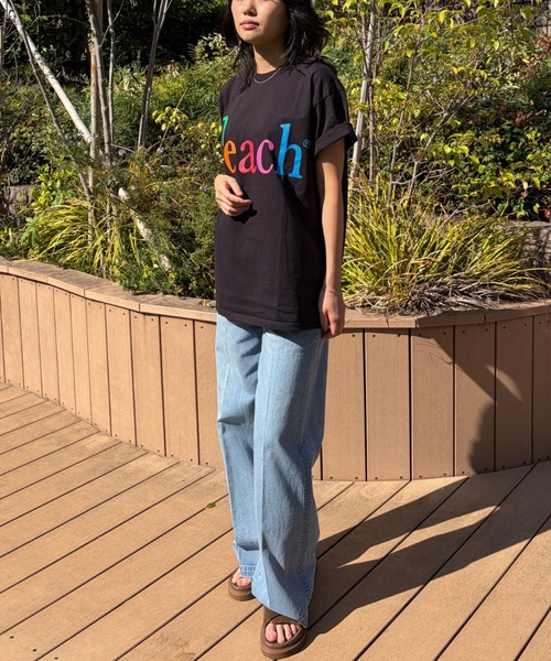 byeA.（バイエー）の「【byeA./バイエー】Peach TEE/ロゴTシャツ（Tシャツ/カットソー・レディース・ブラック/ホワイト・フリー）」の19枚目の写真