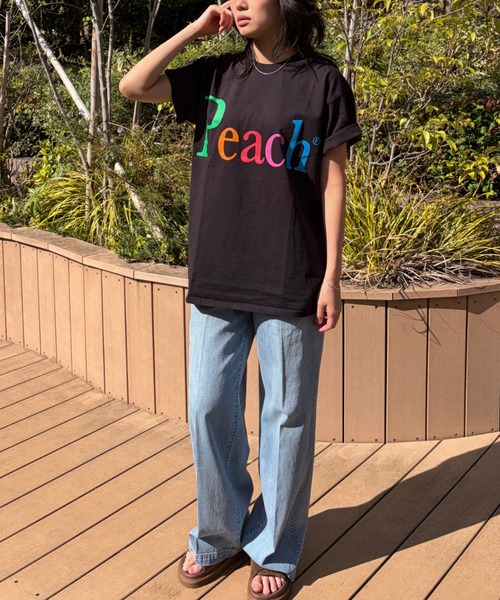 byeA.（バイエー）の「【byeA./バイエー】Peach TEE/ロゴTシャツ（Tシャツ/カットソー・レディース・ブラック/ホワイト・フリー）」の20枚目の写真