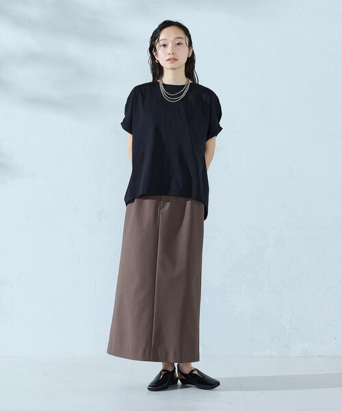COMME CA ISM(コムサイズム)の「【接触冷感】バックタック Tシャツ(Tシャツ/カットソー・レディース・ネイビー/ブラック/ライトグレー/ホワイト/オレンジ・LARGE/MEDIUM)」の20枚目の写真