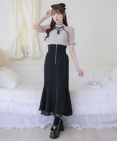 couture BY ROJITA（クチュールバイロジータ）の「デコルテ開きリボンテレコトップス（Tシャツ/カットソー・レディース・ホワイト/ピンクベージュ/ブラック・FREE）」の18枚目の写真