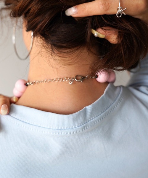 SANSeLF(サンセルフ)の「【SANSeLF】キャンディボールビーズネックレス saa26s058(ネックレス・レディース・ピンク・FREE)」の6枚目の写真