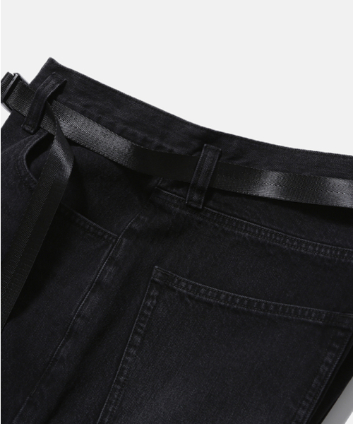MOIF（モイフ）の「[SS26] WIDE 6P BELTED DENIM PANTS / RINSED BLACK（デニムパンツ・メンズ・その他・1(S)/2(M)/3(L)）」の10枚目の写真