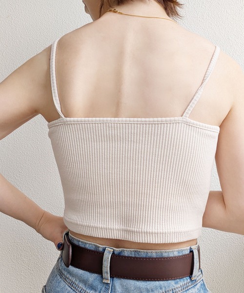 styiro（スタイロ）の「美シルエット カップ付きリブキャミソールブラトップ ショート丈（キャミソール・レディース・ライトグレー/グリーン/ベージュ・M）」の17枚目の写真