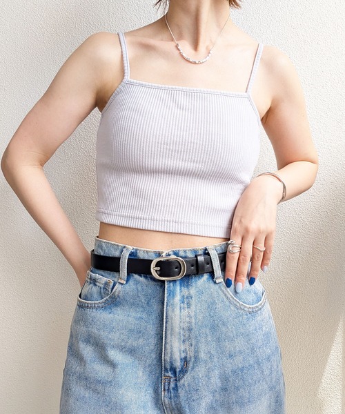 styiro（スタイロ）の「美シルエット カップ付きリブキャミソールブラトップ ショート丈（キャミソール・レディース・ライトグレー/グリーン/ベージュ・M）」の13枚目の写真