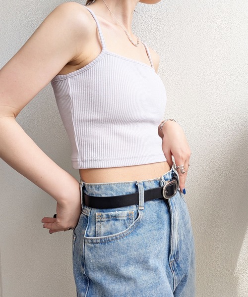 styiro（スタイロ）の「美シルエット カップ付きリブキャミソールブラトップ ショート丈（キャミソール・レディース・ライトグレー/グリーン/ベージュ・M）」の14枚目の写真